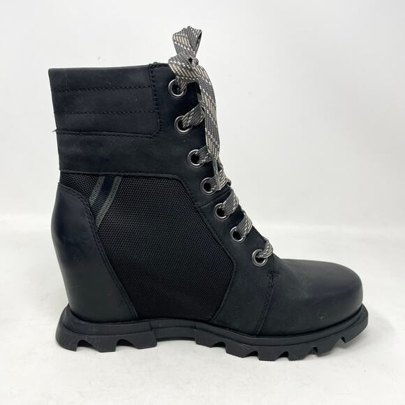 Sorel Joan Of Arctic Wedge III Lexie Boots Black Waterproof Lace Up Ankle 7.5 - Picture 4 of 17